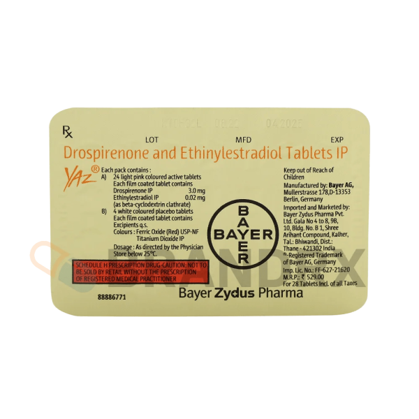 Yaz 3/0.02 mg Bayer - obrazek 3